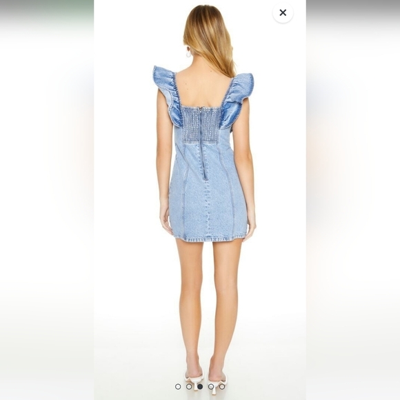 F21 Mini Denim dress Sz M - Picture 4 of 10